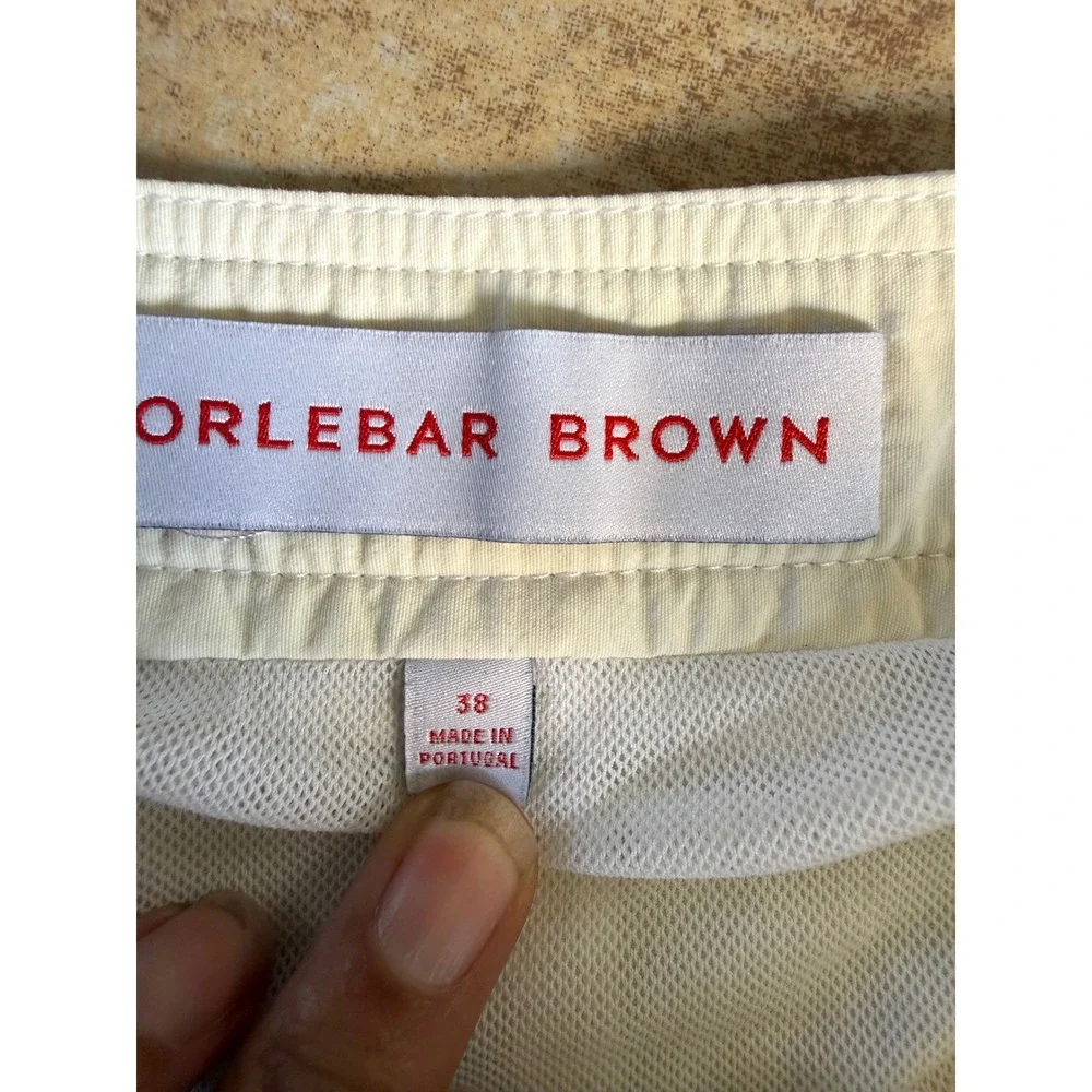 Orlebar Brown Dane II Mens Swim Shorts Off White Adjustable Side Fasteners 38